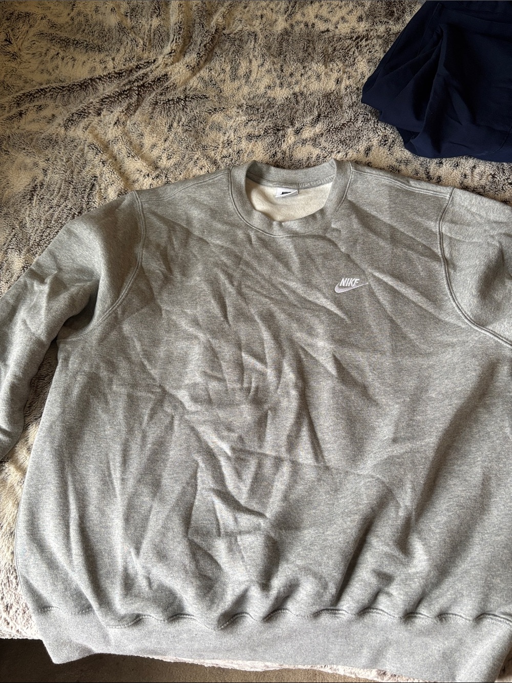 Nike Men’s Crewneck Sweatshirt - Heather Gray with White Logo